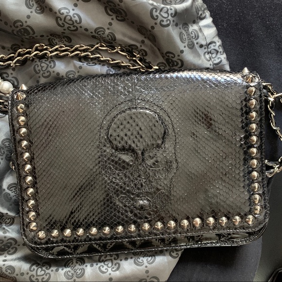 Philipp Plein black Python bag - Picture 2 of 8